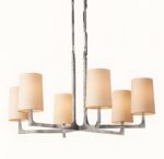 silver color hammered brass chandelier
