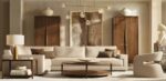 A picture shows the usage scenario of the brass linear chandelier