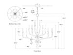 aiden aged chandelier detailed dimension drawing