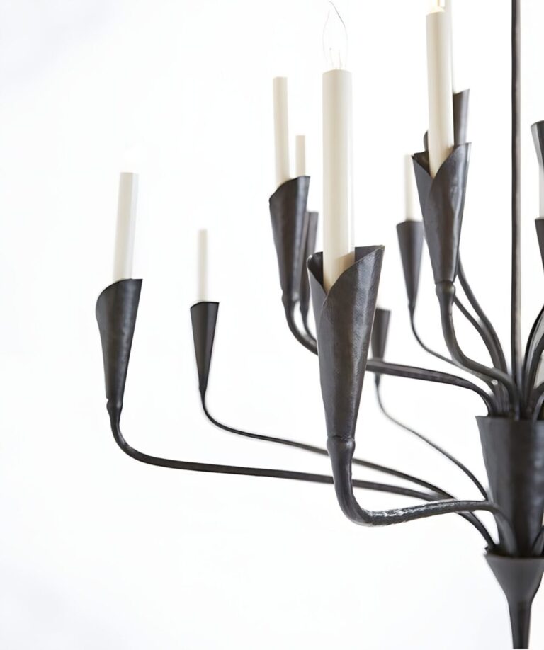 aiden aged chandelier lamp cup details
