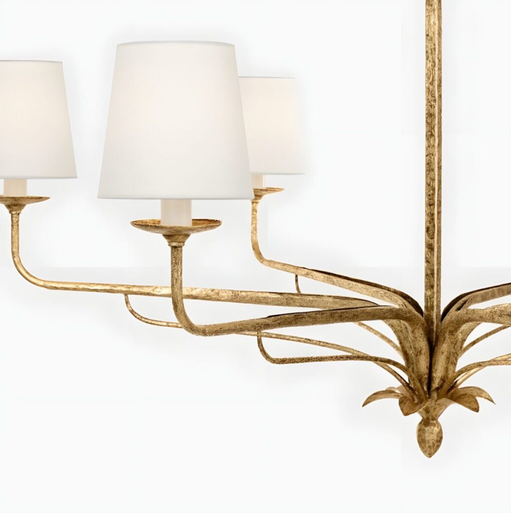 golden amalfi 41" chandelier metal details