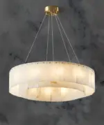 arlene alabaster chandelier warm light