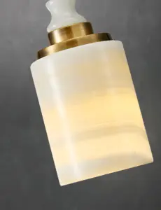 bamboo leaf marble lampshade pendant light detail