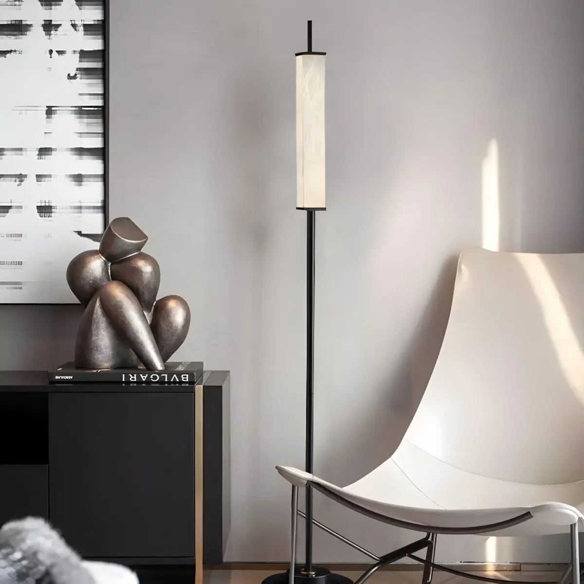 Barcelo column floor lamp as reading light