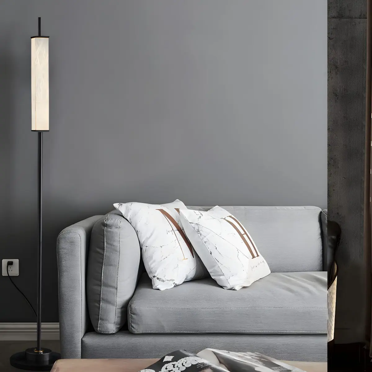 Barcelo column floor lamp standing in the livingroom