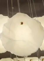 burton chandelier alabaster lampshade details