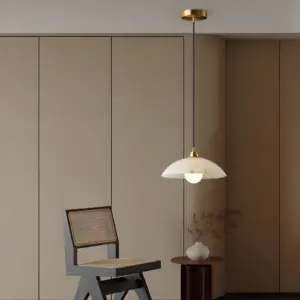 camber dome pendant light in a coner