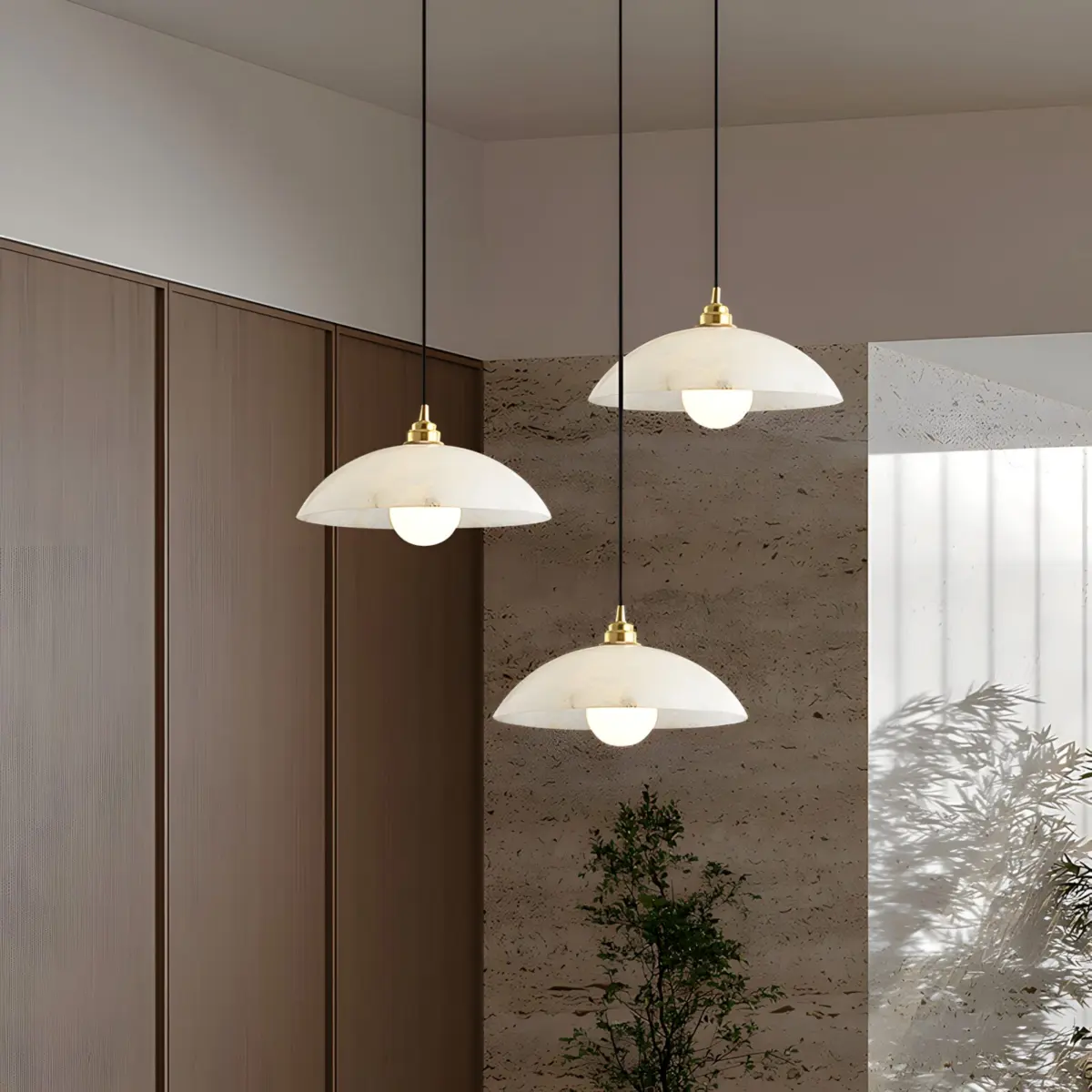 three camber dome pendant light hanging combine together