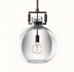 black color Glass Bulb Pendant Light