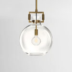 Clear Glass Bulb Brass Pendant Light