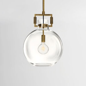 Clear Glass Bulb Brass Pendant Light