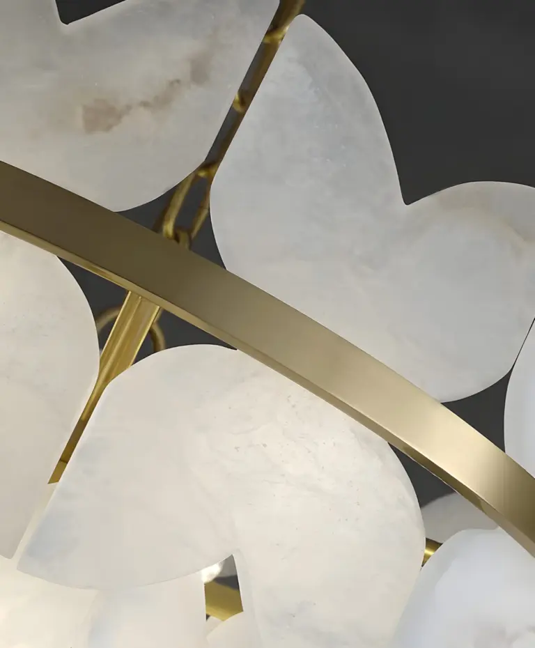 cloudscape chandelier marble material details