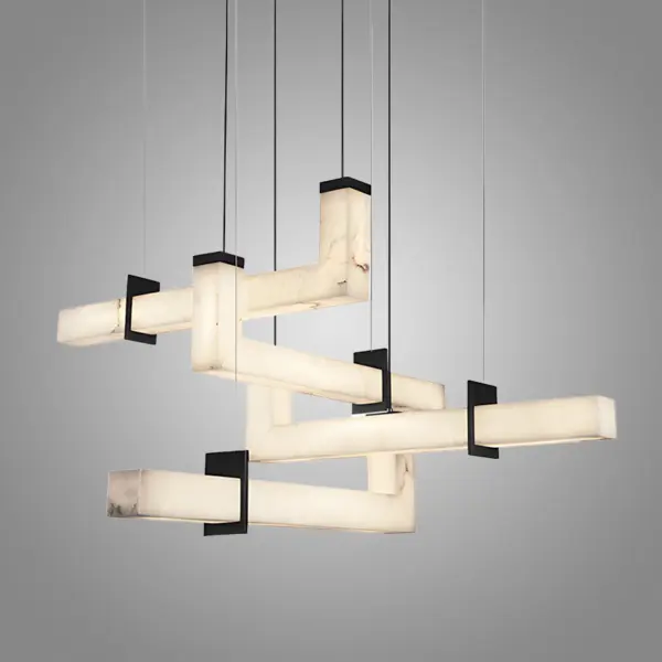 combined l-shaped chandelier
