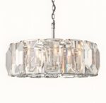 Chrome-colored crystal lamp