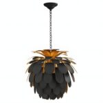 cynara brass chandelier with black coating