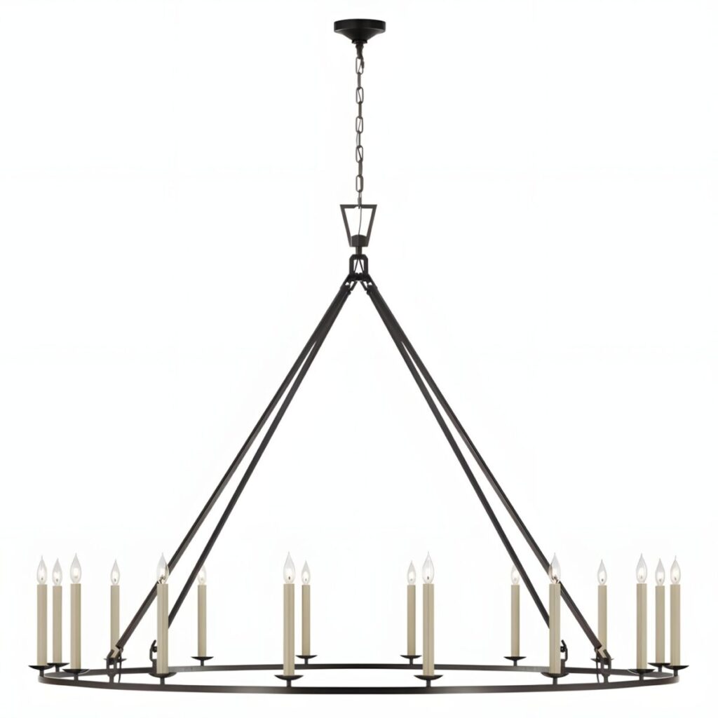 black color ring candle chandelier