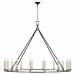 black color ring candle chandelier