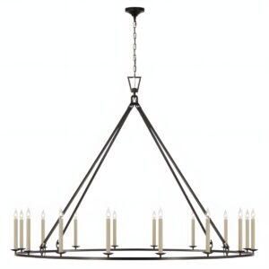 black color ring candle chandelier