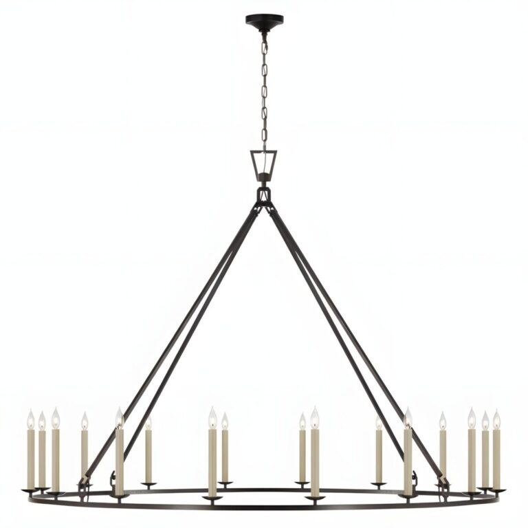 black color ring candle chandelier