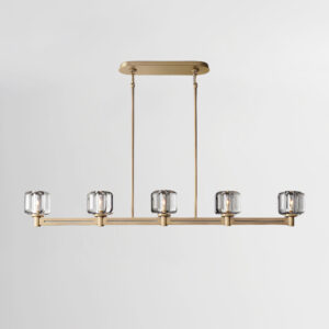 Linear crystal chandelier