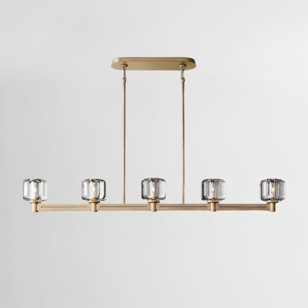 Linear crystal chandelier