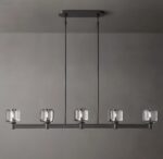 Black linear crystal chandelier