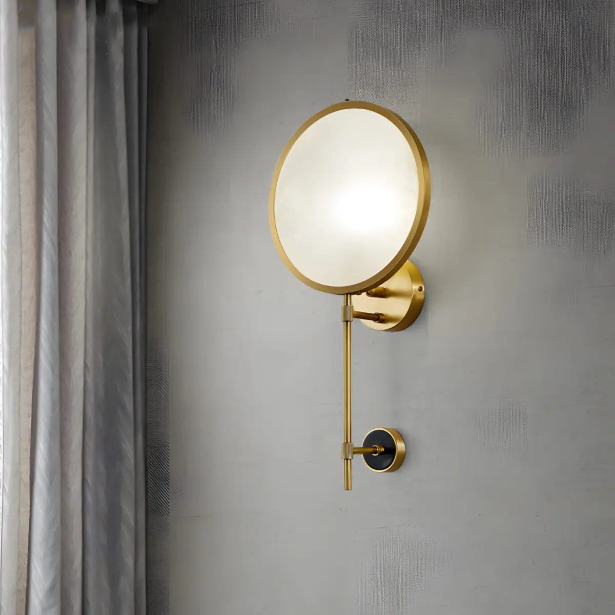 Elegant marble wall light side view