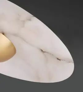 Flying saucer pendant marble lampshade detail