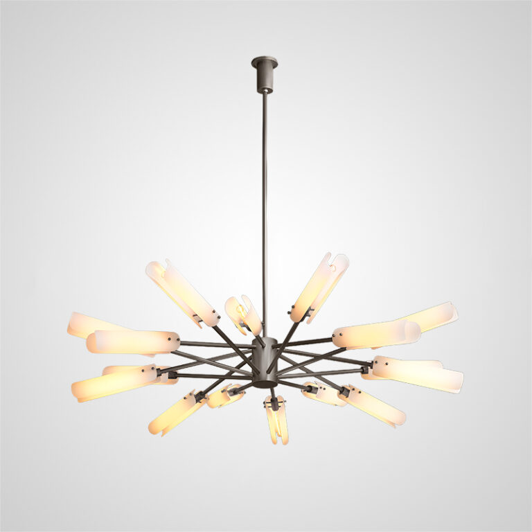 Frosted Copper Circular Chandelier