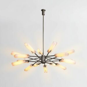 Frosted Copper Circular Chandelier