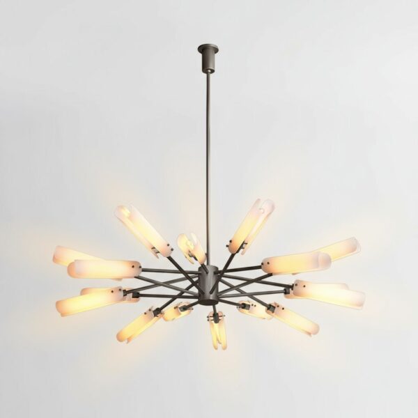 Frosted Copper Circular Chandelier