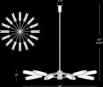 Copper circular chandelier 2D dimensions drawing