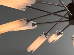 Details of the frosted glass lampshade