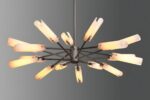 Frosted Copper Circular Chandelier Enlarged details