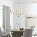 Griffin Grande Tail Chandelier hung in dining room