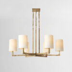 Golden Hammered Brass Chandelier