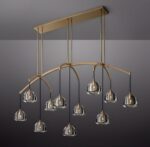 Brass hemisphere Linear Chandelier
