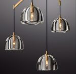Details of the crystal lampshade and the bulb