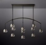 Black hemisphere Linear Chandelier