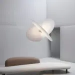 levante chandelier hanging above a sofa