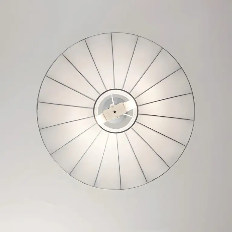 The bottom surface of the lokki saucer silk pendant light