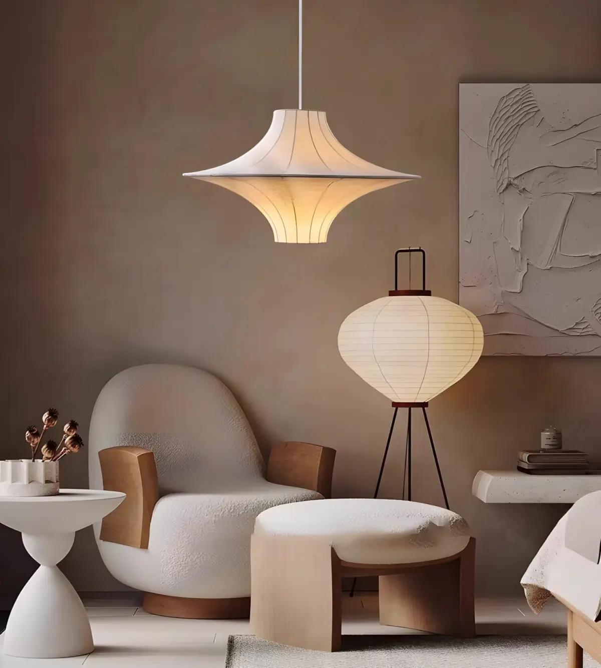 lokki saucer silk pendant as decor light