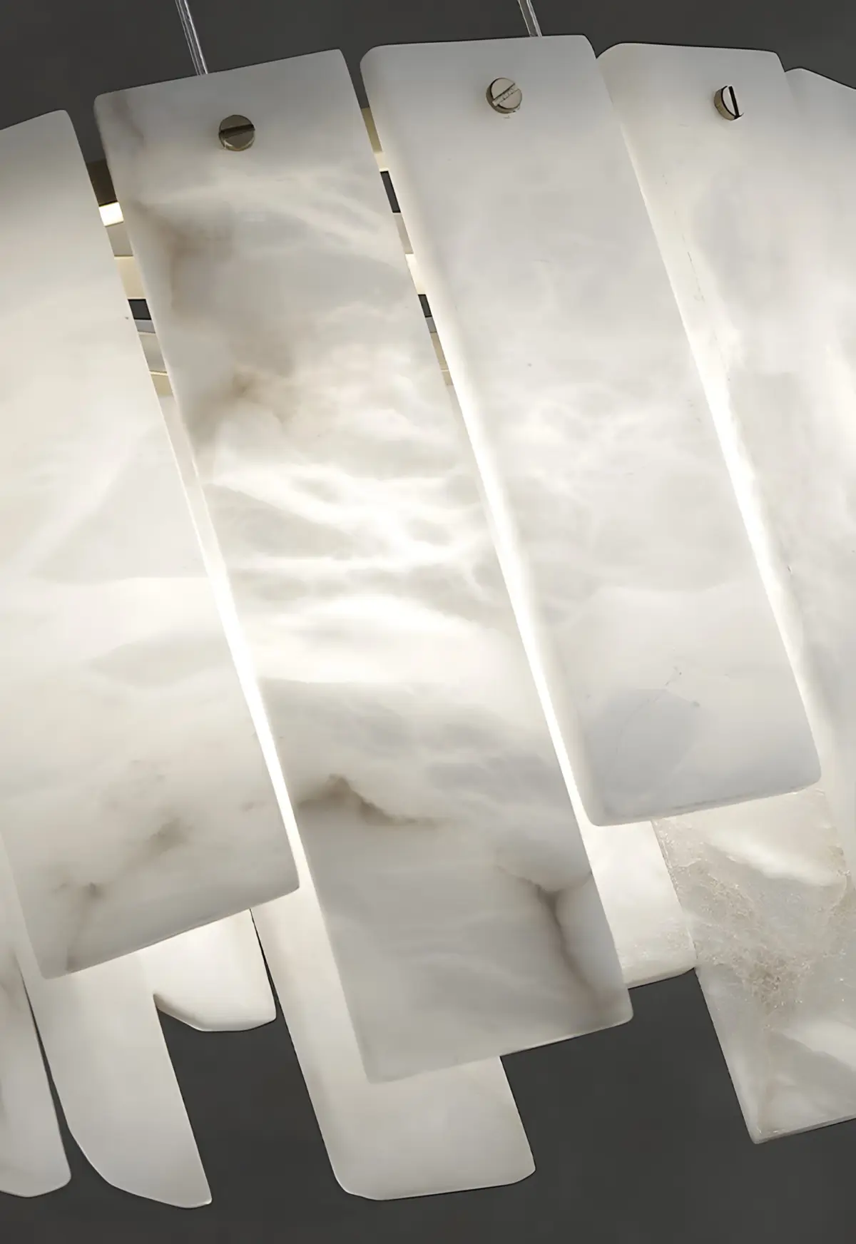 mara alabaster chandelier material detail