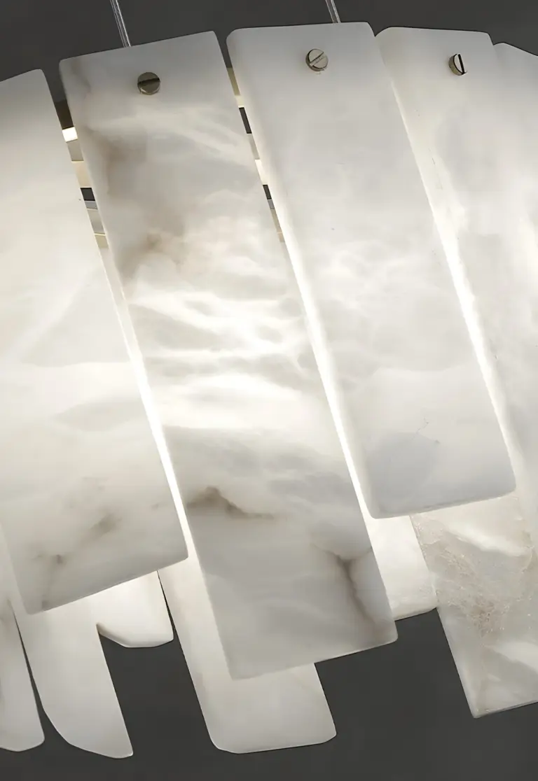 mara alabaster chandelier material detail