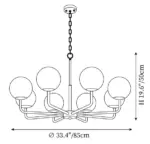 maytoni erich chandelier overall dimension drawing