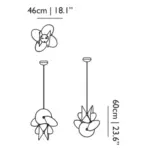moooi serpentine light dimension drawing