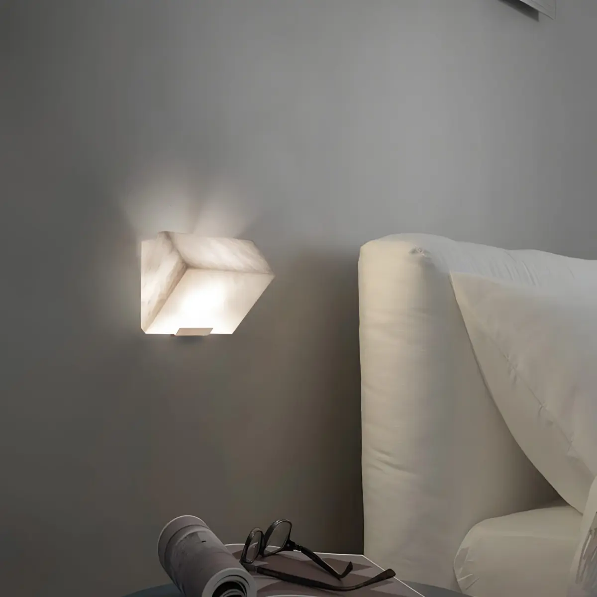 single sloping block wall lamp