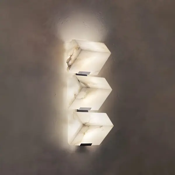 Pierre Chareau triple sloping block wall lamp