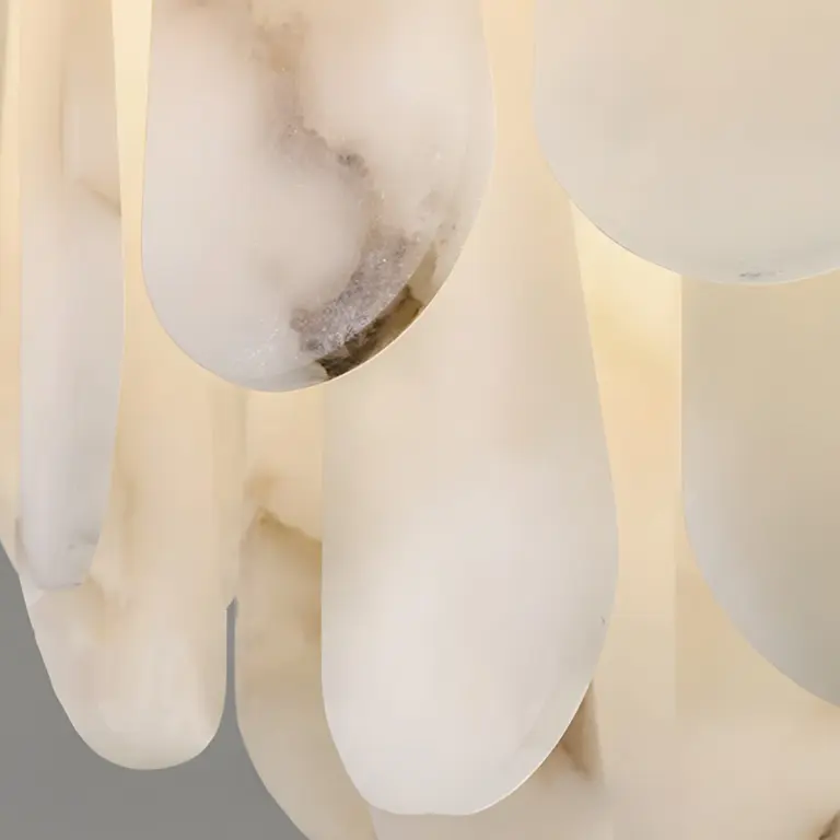 patra tier chandelier marble layers details