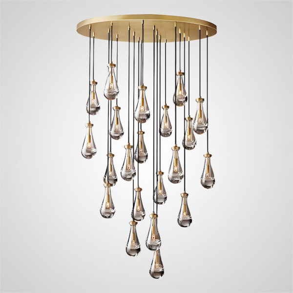 Raindrop Brass Chandelier